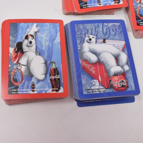 Vintage Coca Cola Playing Cards 4 Full Decks Polar Bear  1998 Game Night Collect - Picture 6 of 12